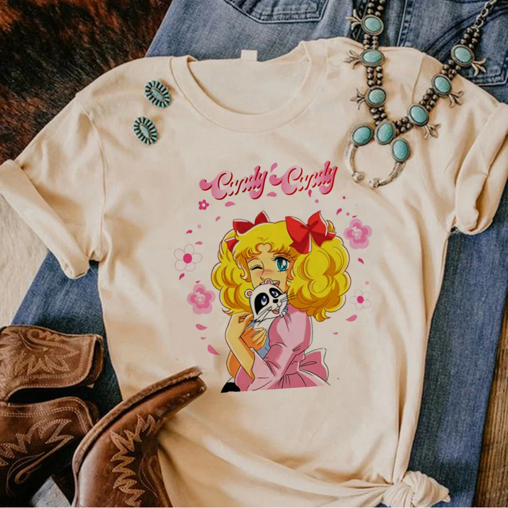 Candy Candy Anime top women streetwear funny Japanese Tee girl 2000s Japanese clothing