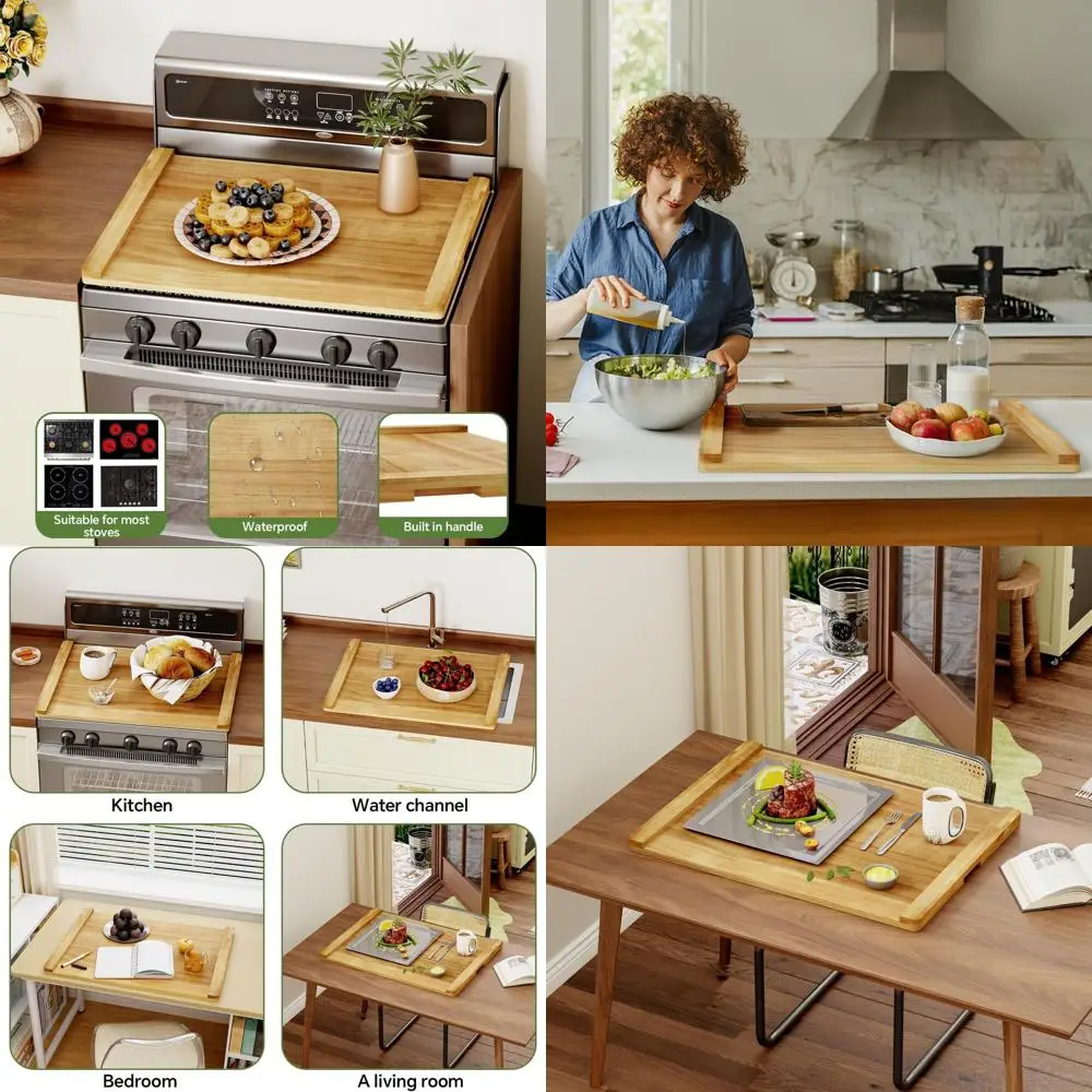 

30L x 22W Electric Stove Cover, Gas Burner Protector, Counter Sink Cover, Durable Easy Clean, Farmhouse Style Decor Tray