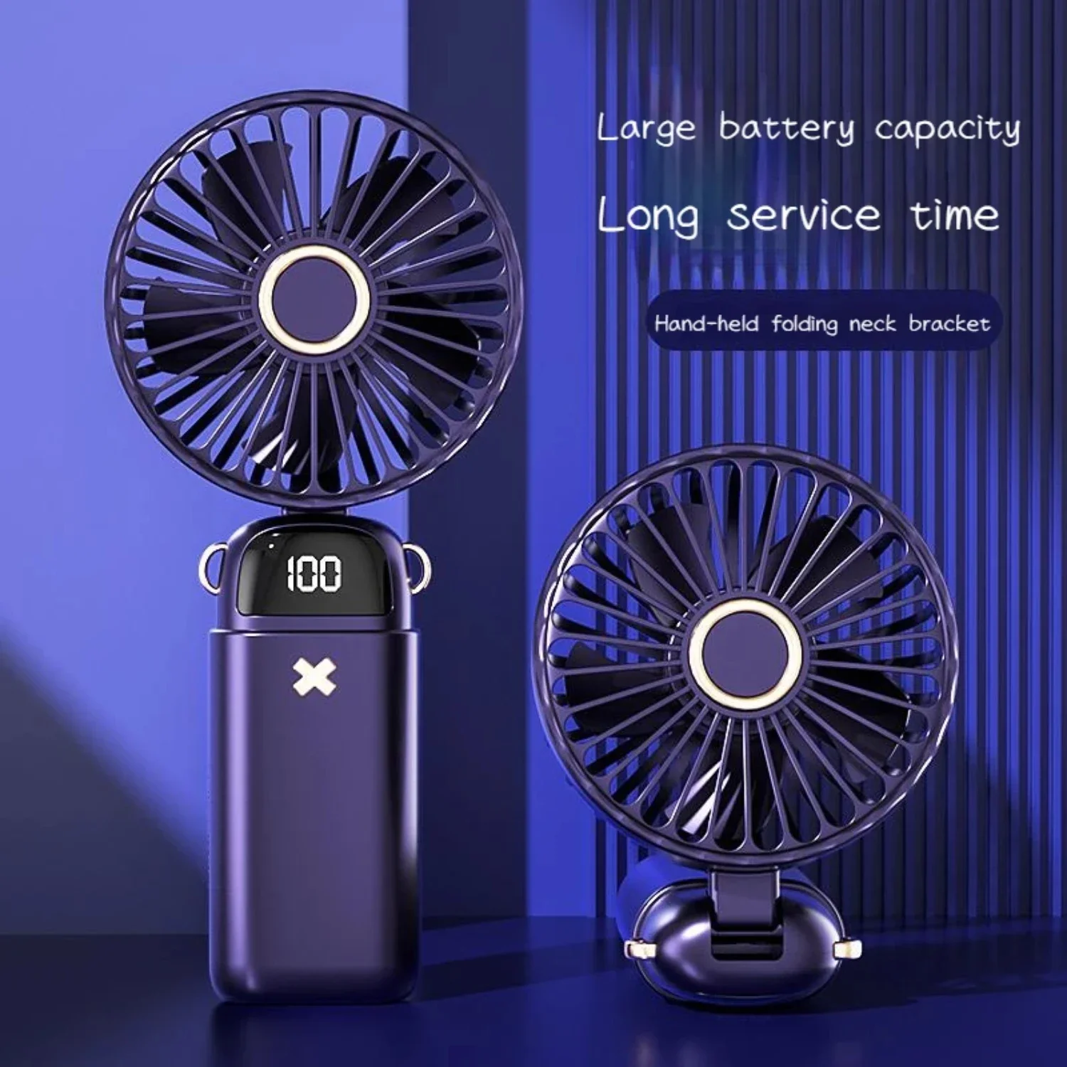 Mini ventilador de mão ultra silencioso e portátil, preto compacto, ideal para escritório, dormitório e viagens, perfeito para legal pessoal