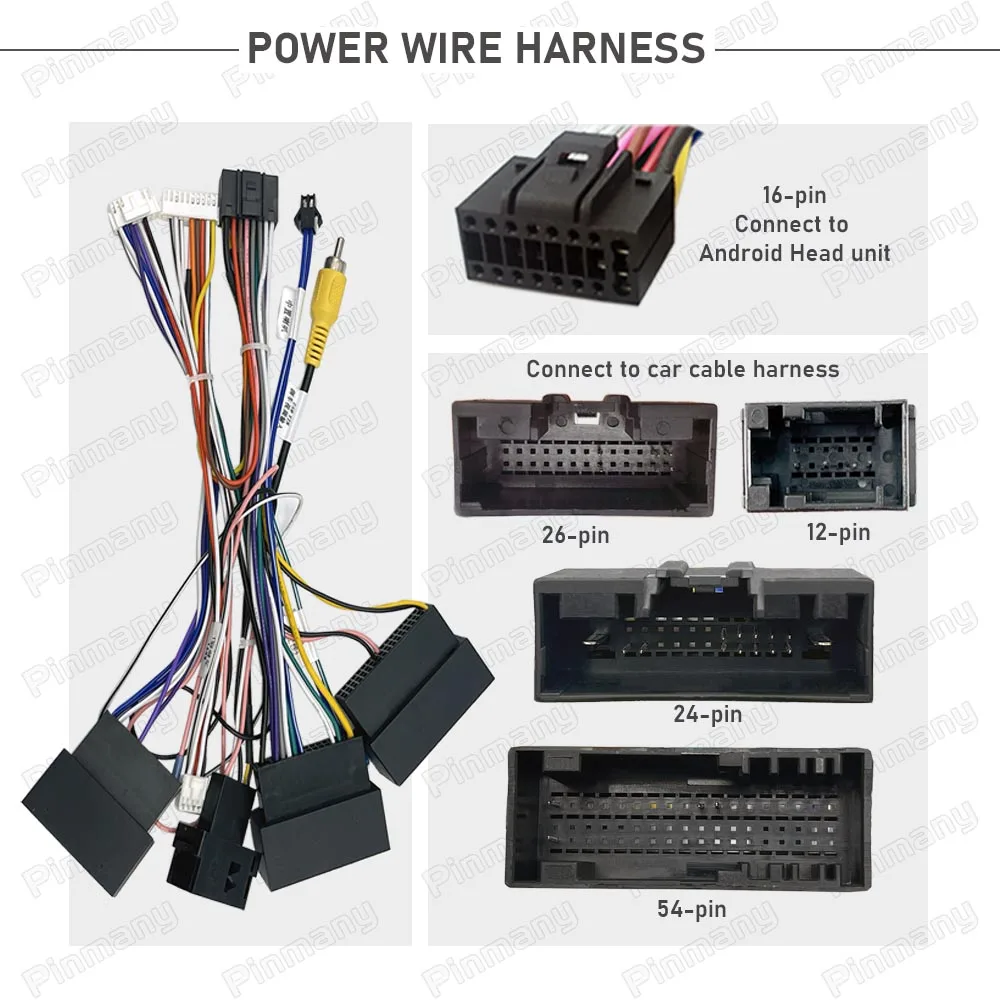 Auto Stereo Cable Power Wiring Harness Connector CANBus Adapter for Ford Focus Fiesta Ecosport Kuga Edge Taurus Everest Tourneo