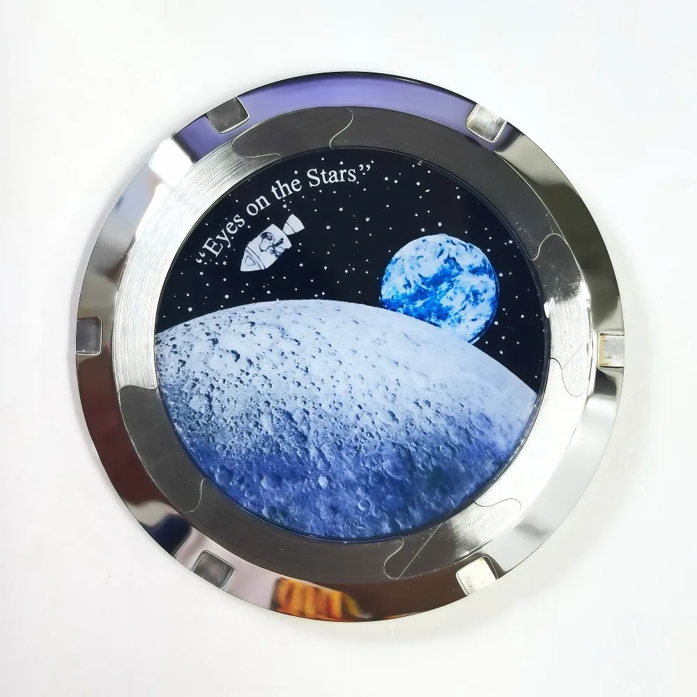 Нижняя крышка с лунным узором 37 мм, подходит для корпуса VK63, детали задней крышки из нержавеющей стали, детали часов, съемная нижняя крышка