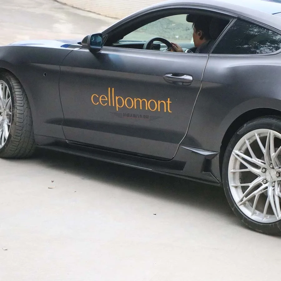 NEW Carbon Fiber LARIDAS Style Side Skirts for Ford Mustang 2018-2023 Rocker Splitters Body Kit