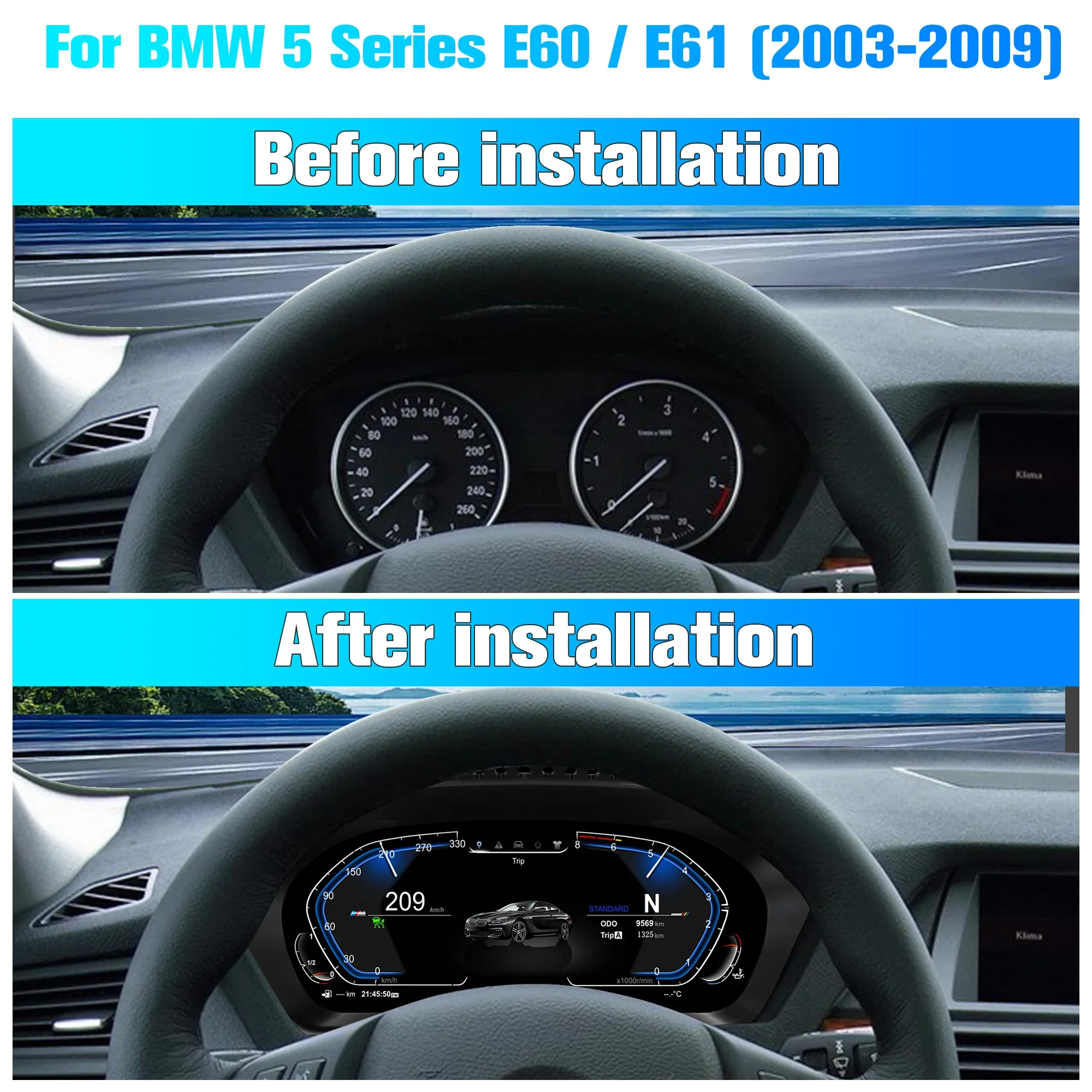 

For BMW E70 X5 E71 X6 2006-2013 speedometer LCD Cluster Dashboard instrument panel HUD digital instrument