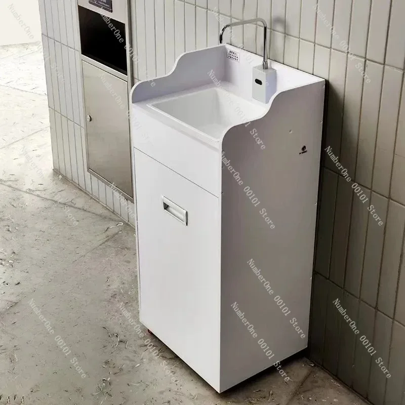 Portable Washbasin with Heating, Mobile Sink with Water Storage, Induction Hand Washing Station