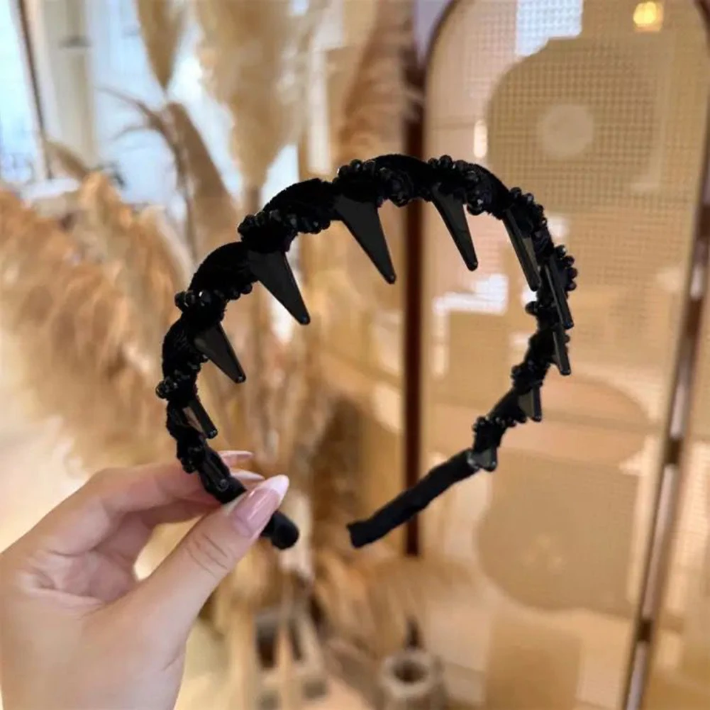 

3Pcs Velvet Glitter Headband Wear Resist Vintage Pearl Headwear Multi-Purpose Diamond Fixed Headwear for Women Girls