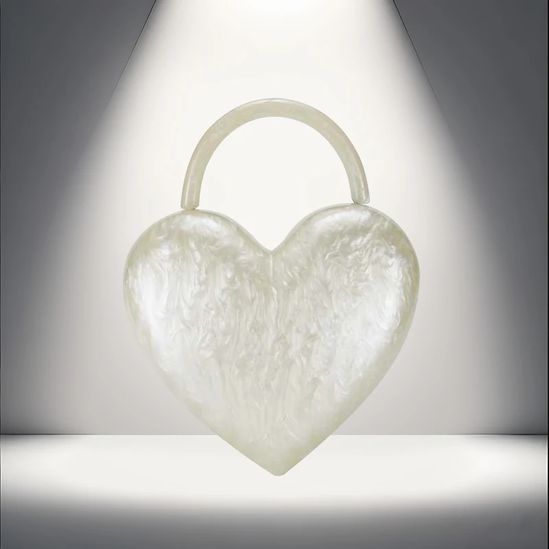 

Heart shaped acrylic bag, women's banquet bag, elegant for attending wedding parties and dinners, handbag, fashionable small bag