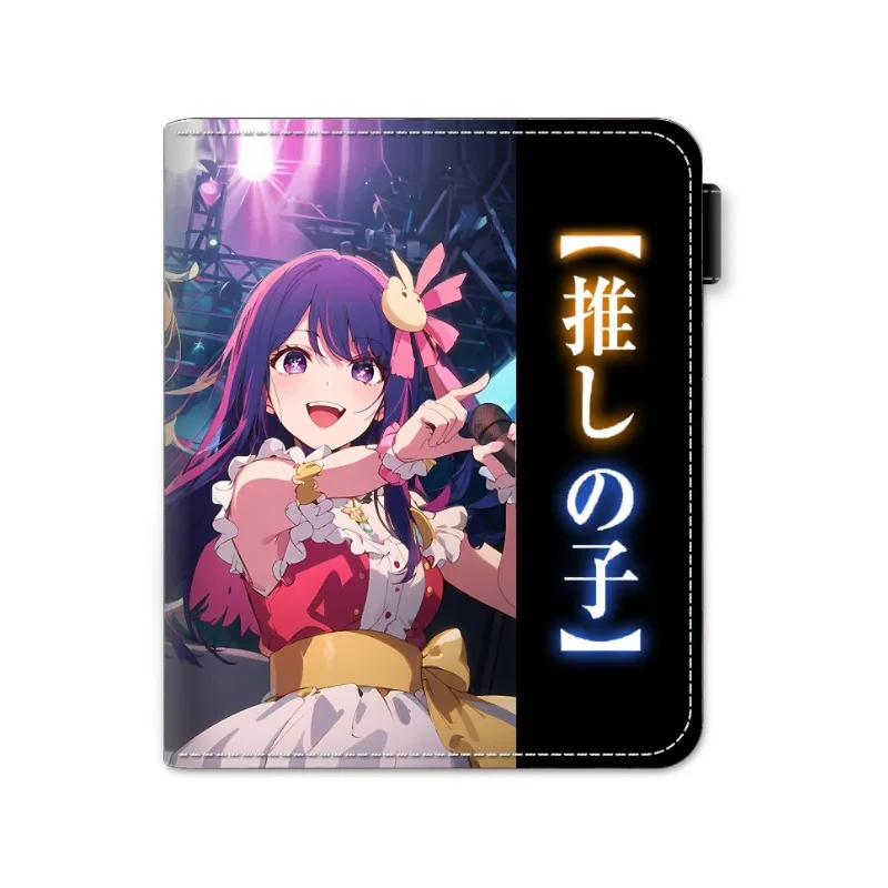 

Anime Oshi No Ko PU Short Button Wallet Cute Hoshino Akuamarin Rubii Synthetic Leather Bifold Purse