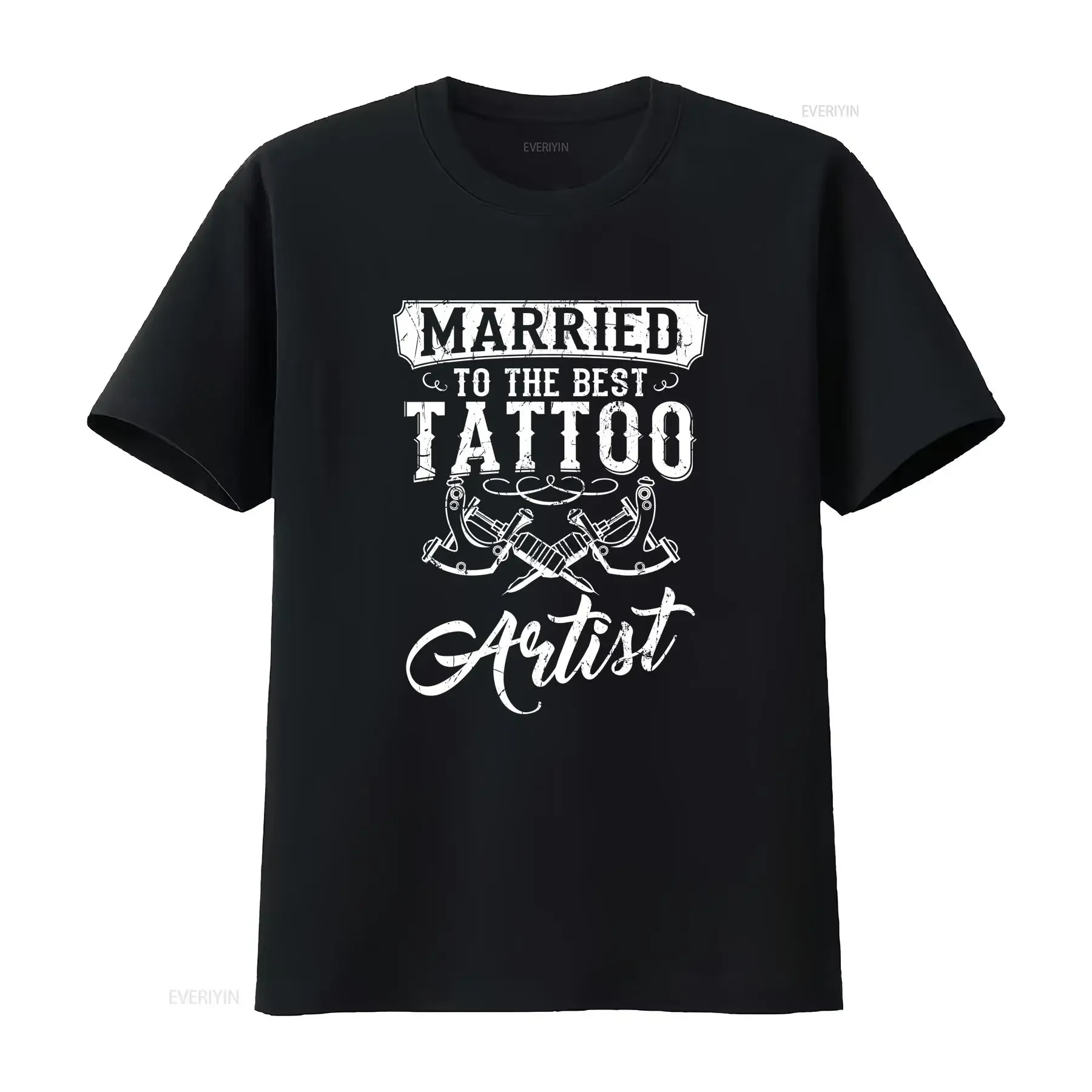 Married To The Best Tattoo ArtisT T Shirt Artists Art Lover Ink Body Tattooist Design vintage Washed Slightly Breathable