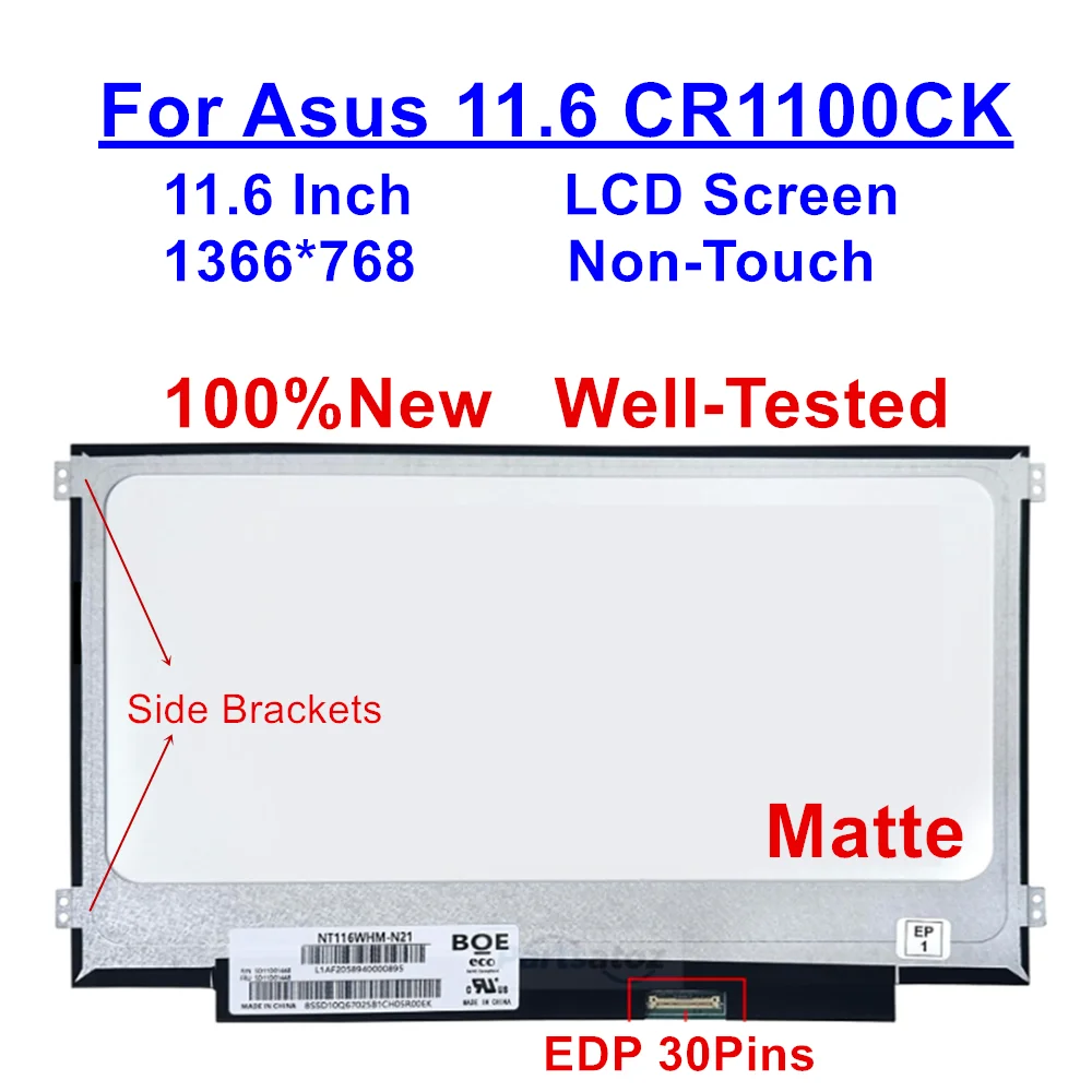 

11.6 Inch HD For Asus 11.6 CR1100CK Non-Touch LCD Screen Display 30Pins Matte Laptop Panel
