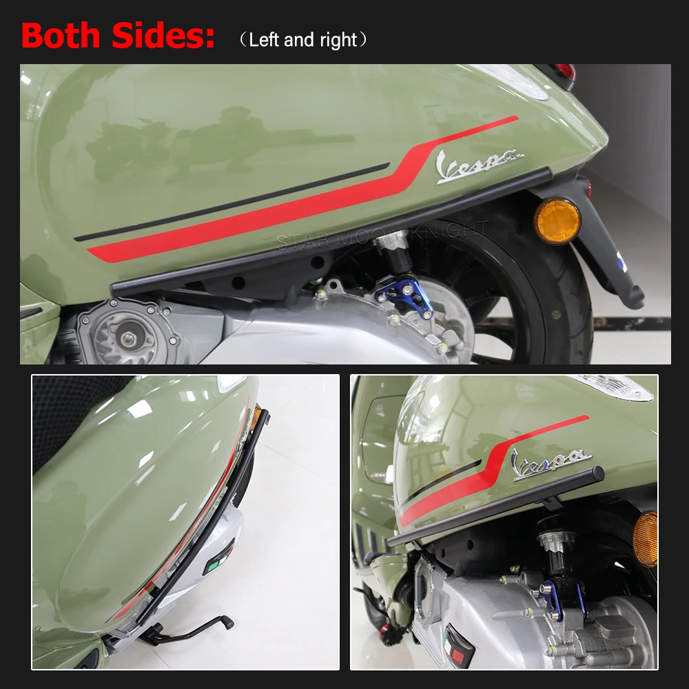 For Vespa Primavera Sprint 125 150 (2013-) Scooter Accessories Front Fender Protective Bar both Sides Body Crash Bar