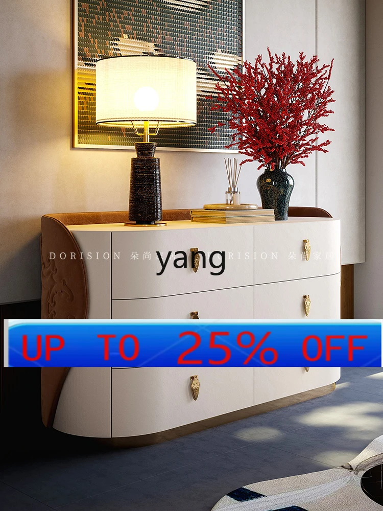 

lmm Italian light luxury dining side cabinet living room wall locker modern simple solid wood storage cabinet