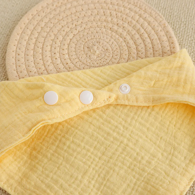 Cotton Muslin Baby Bibs Solid Color Soft Burp Cloth Triangle Saliva Towel Apron Bandana Scarf for Kid Boy Girl Feeding Drool Bib