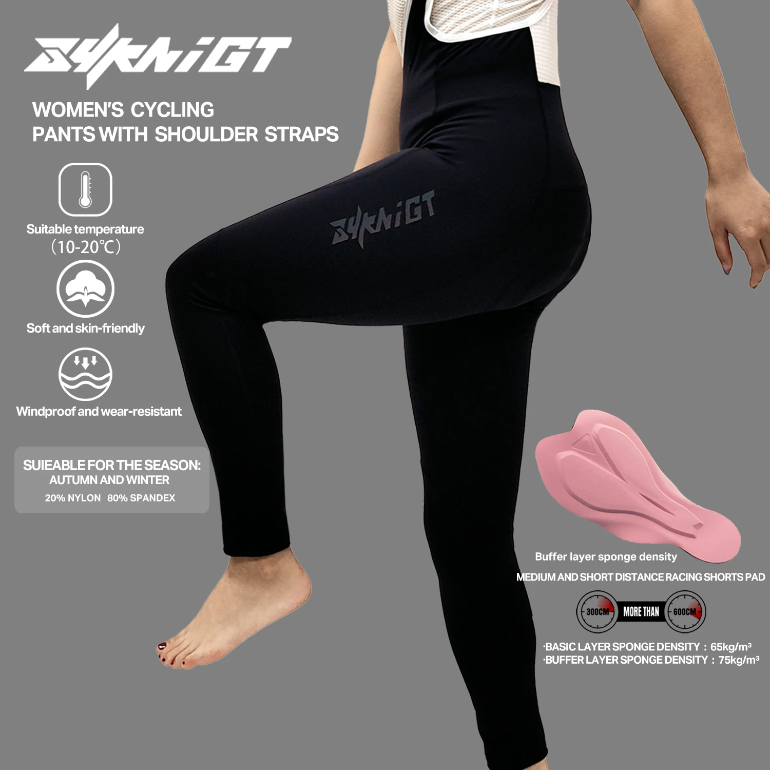 ZYKNIGT Cycling bib women's spring and autumn road cycling pants quick drying breathable cycling shoulder strap pants