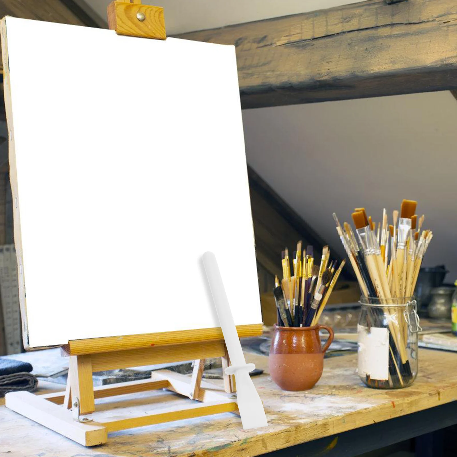 

50pcs Palette Stick Glue Spreader Hardwood Tool for Painting Smear Scraper Woodworking Flexible