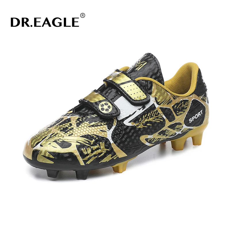 DR.EAGLE Children's Soccer Shoes Football Boots TF/FG Outdoor Grass Cleats Football Shoes Crampon Football Enfant Size 28-38