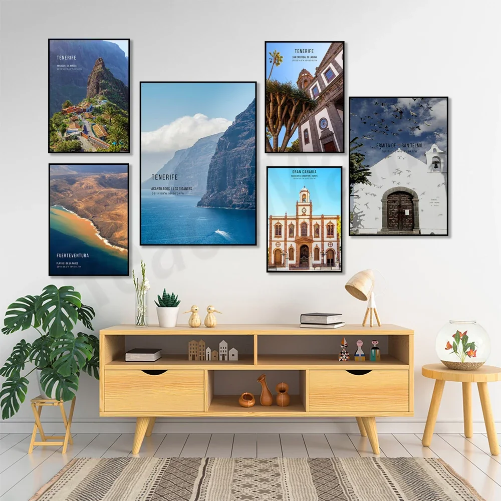 San Telmo Hermitage, Tenerife, Navagio Bay, Greece, Canary Islands, Fuerteventura Beach, San Cristobal Laguna travel poster