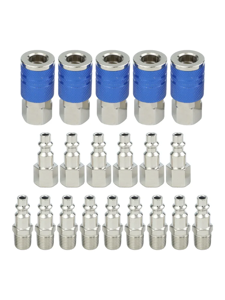 1 4 NPT Fittings Quick Coupler Set High Pressure Resistant Long-lasting Performance Optimized Air Flow Connectors