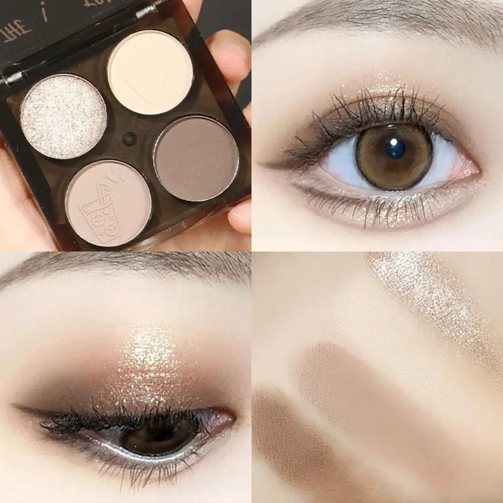 All-day Wear Eye Shadow Vibrant Long-lasting Four-color Eyeshadow Palette for Stunning Makeup Versatile Safe Rich Pearlescent