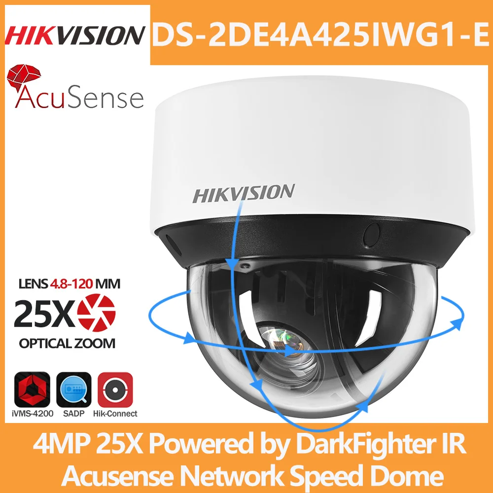 Hikvision DS-2DE4A425IWG-E 25X Zoom 4MP PTZ IP Camera 4-inch PoE IR Network Speed Dome 4.8-120MM Auto-Tracking Security