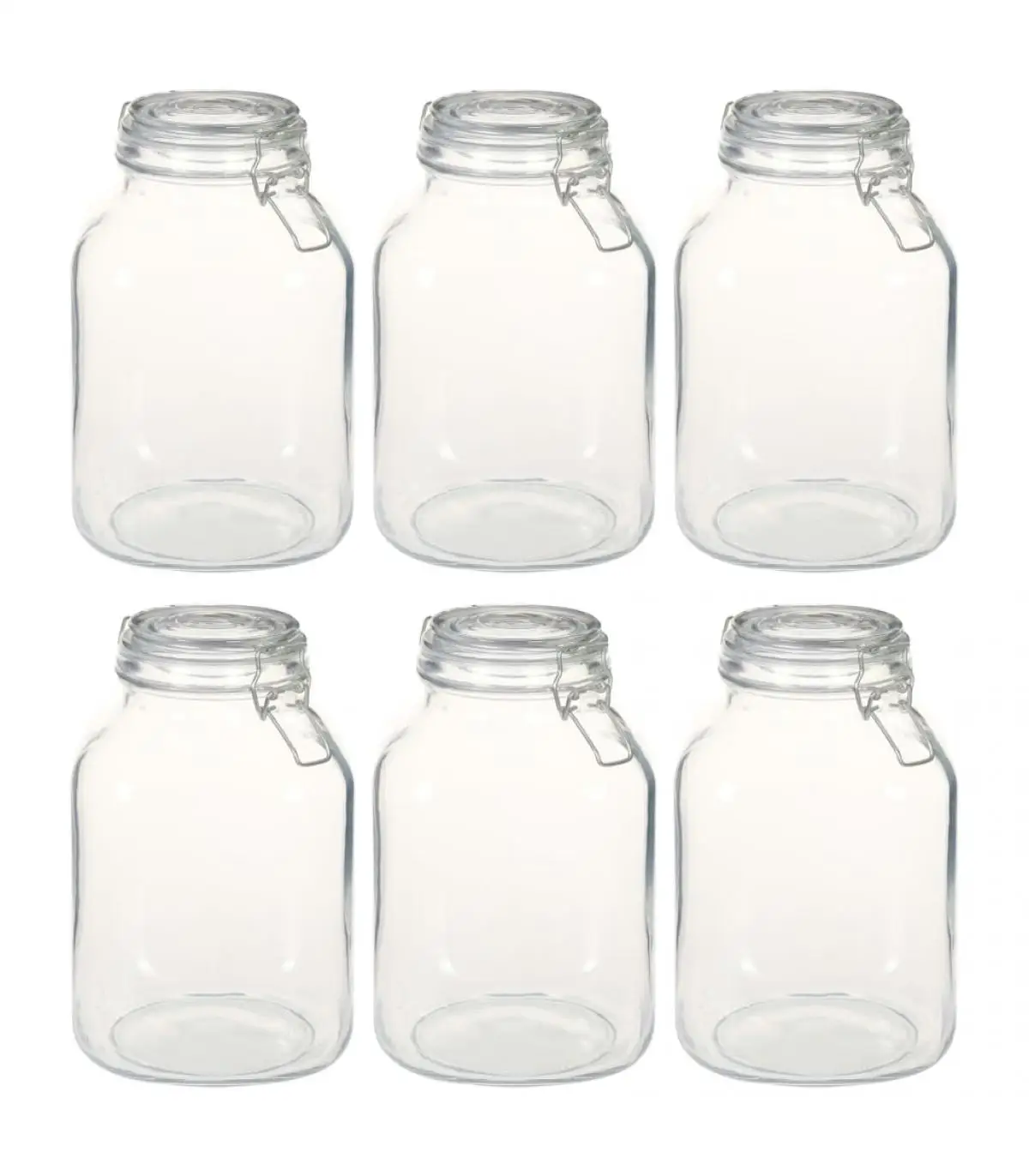 Honey jars glass jars with Seal 6 PCs 3 L