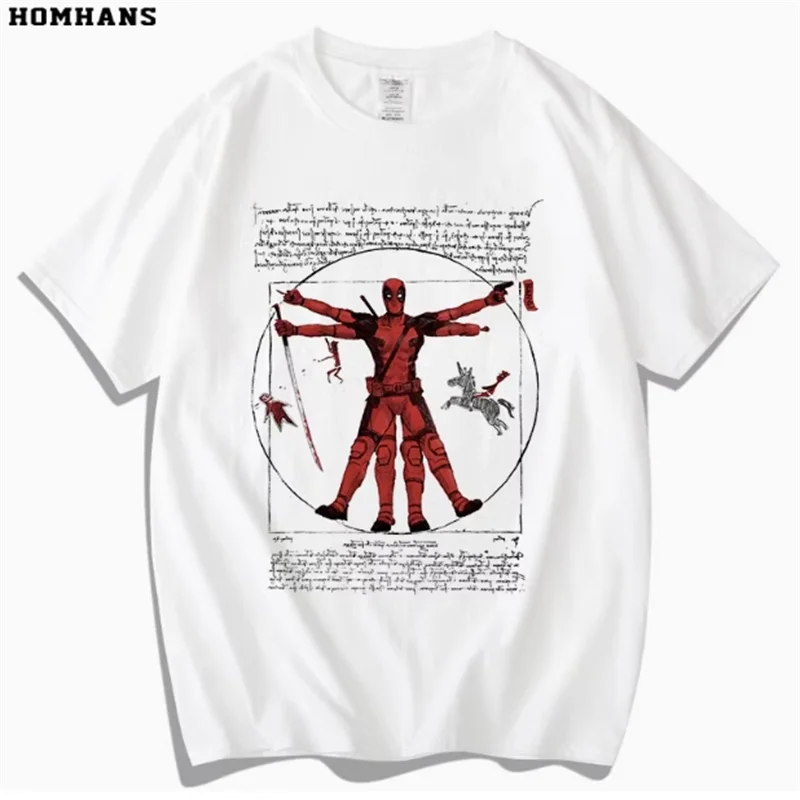 Men's T Shirt For Men Short Sleeve 100% Cotton Deadpool Print T-Shirt Deadpool Movie Marvel S.H.I.E.L.D. Agents Revenge League