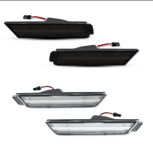 Imagen 2 del producto 2/4 Uds LED luz de marcador ahumada lateral de parachoques para Chevy Camaro 2010 2011 2012 2013 2014 2015 lámparas de guardabarros LED delanteras y traseras amarillas y rojas