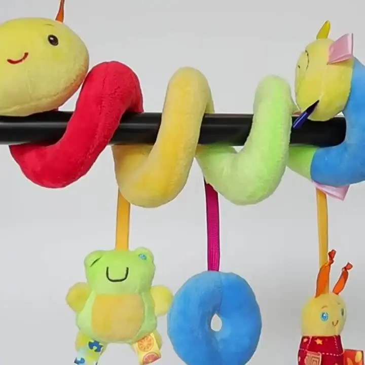Jouet Spirale à Suspendre Pour Poussette Et Lit Bébé – Peluche Douce Avec Hochets, Motifs Animaux, Couleurs Vives, Dès Naissance