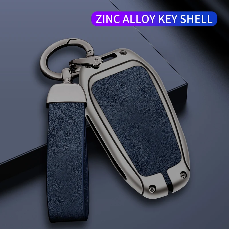 Zine Alloy Leather Car Key Case Shell Cover For Peugeot 308 408 508 2008 3008 4008 5008 Citroen C4L C6 C3-XR Picasso DS3 DS4 DS5