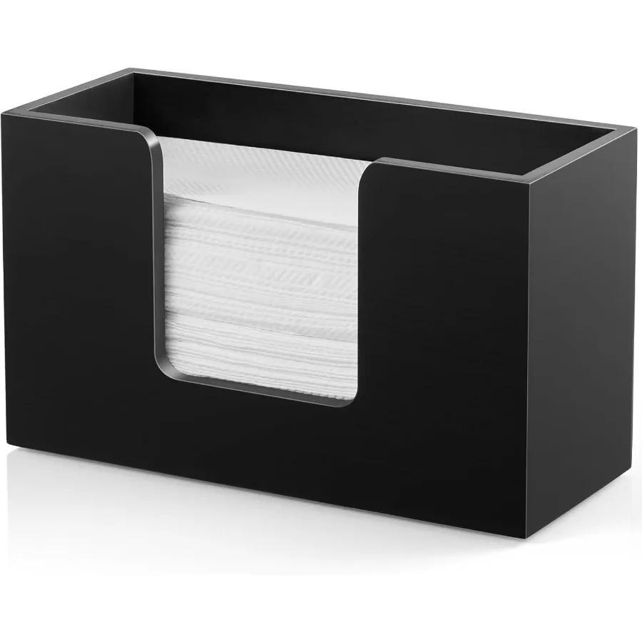 

Paper Towel Dispenser Countertop Wooden Bathroom Paper Towel Holder Black Napkin Holder for Kitchen Countertop Multifold CFold