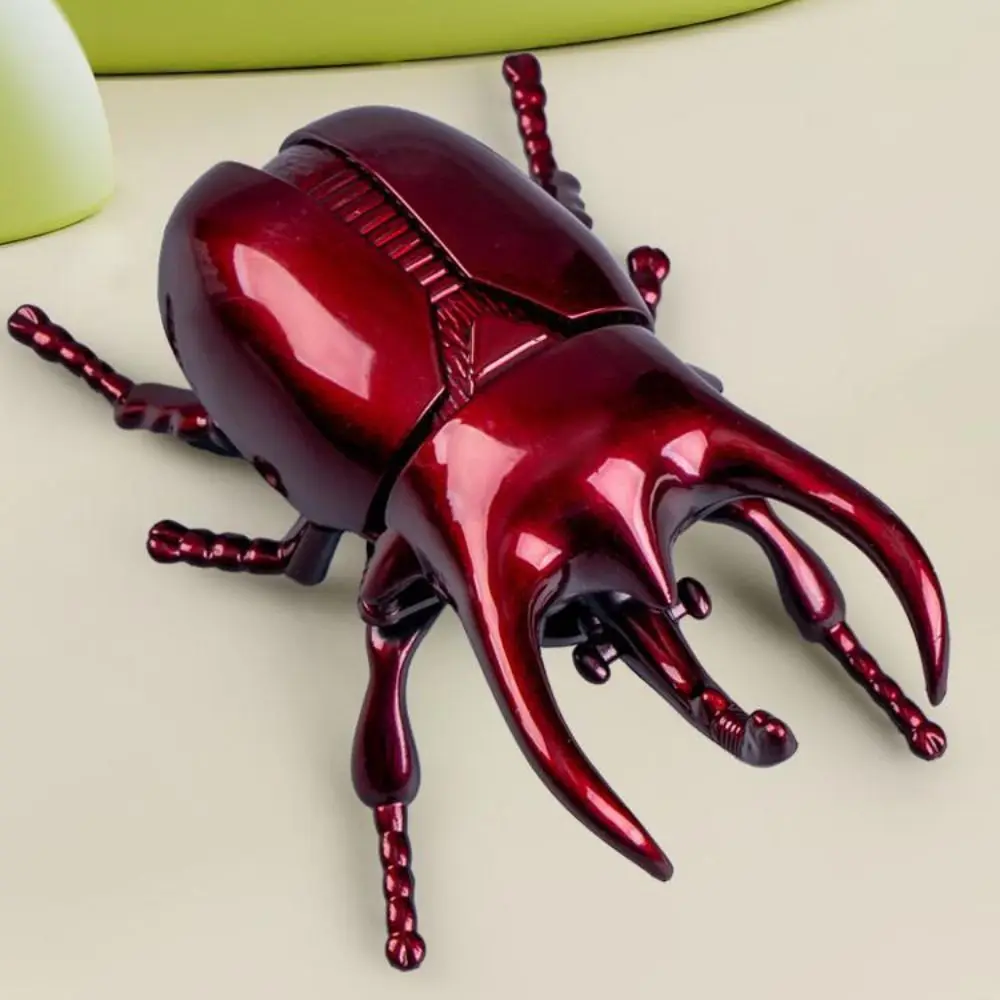 Clockwork Toys Wind-Up Beetle Trick Props Realistic Simulated Beetle Insect Model Science Education Insect Animals Crawling