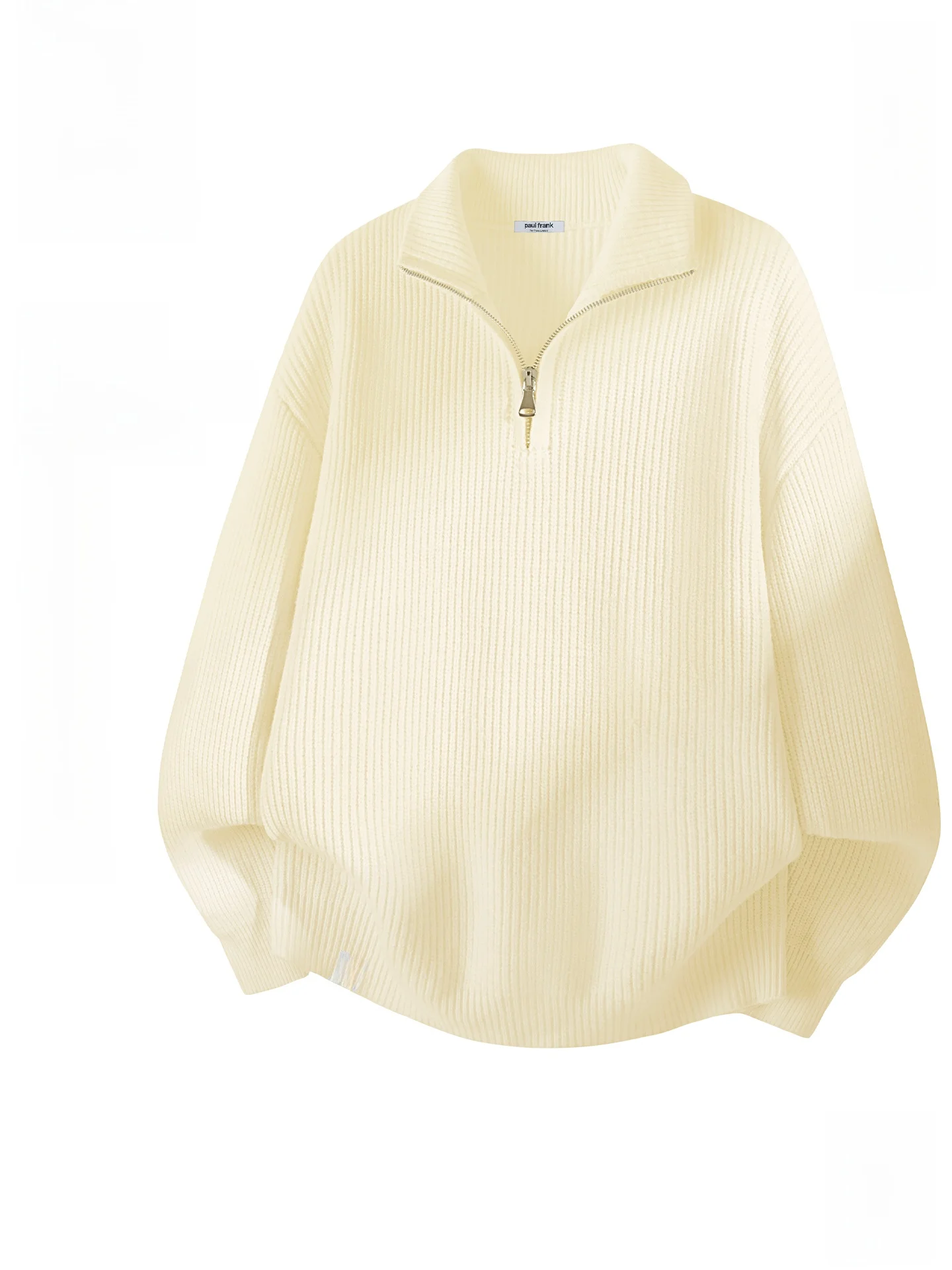 

Warm Knitted Sweater f Zipper Stand Collar Men's Autumn Winter Thiened Soft Polyester Nylon Blend Color