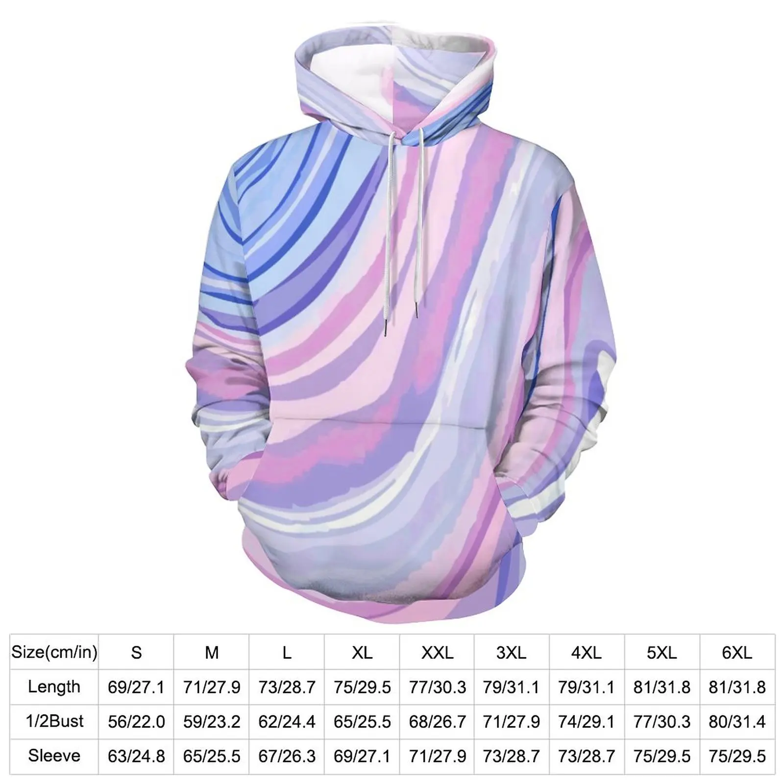 Liquid Art Print Casual Hoodies Purple Marble Y2k Pullover Hoodie Couple Long Sleeve Harajuku Pattern Loose Oversized Top