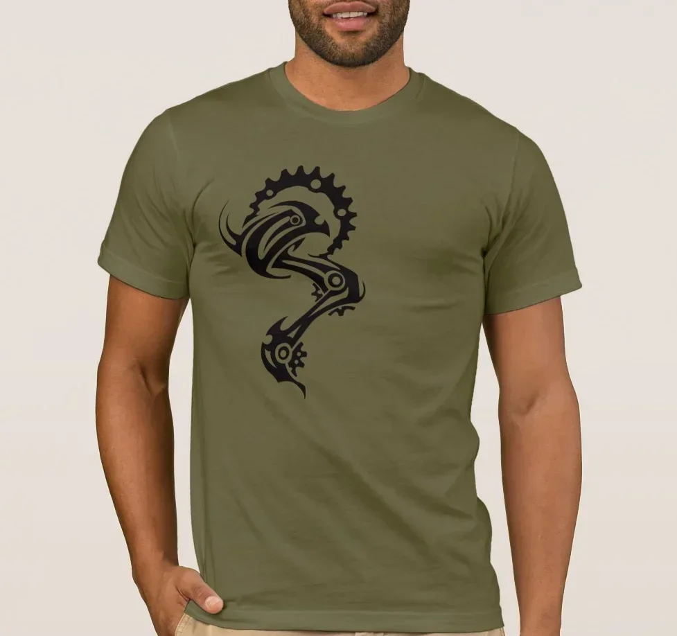 Personnalisé vélo Tribal tatouage route vélo équitation cadeau T-shirt nouveau 100% coton à manches courtes col rond T-shirt décontracté hommes haut