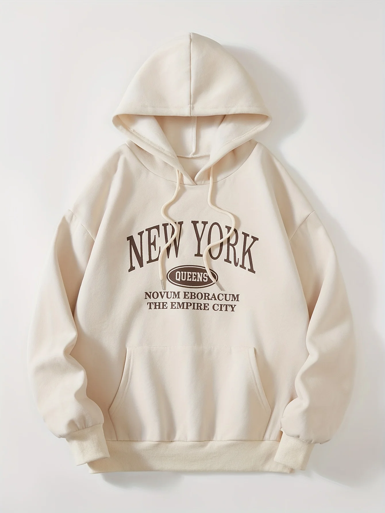 Schicker Damen-Kapuzenpullover mit Buchstabendruck – entspannte Passform, verstellbarer Kordelzug, weicher Komfort – trendige lässige Streetwear für den Alltagsstil