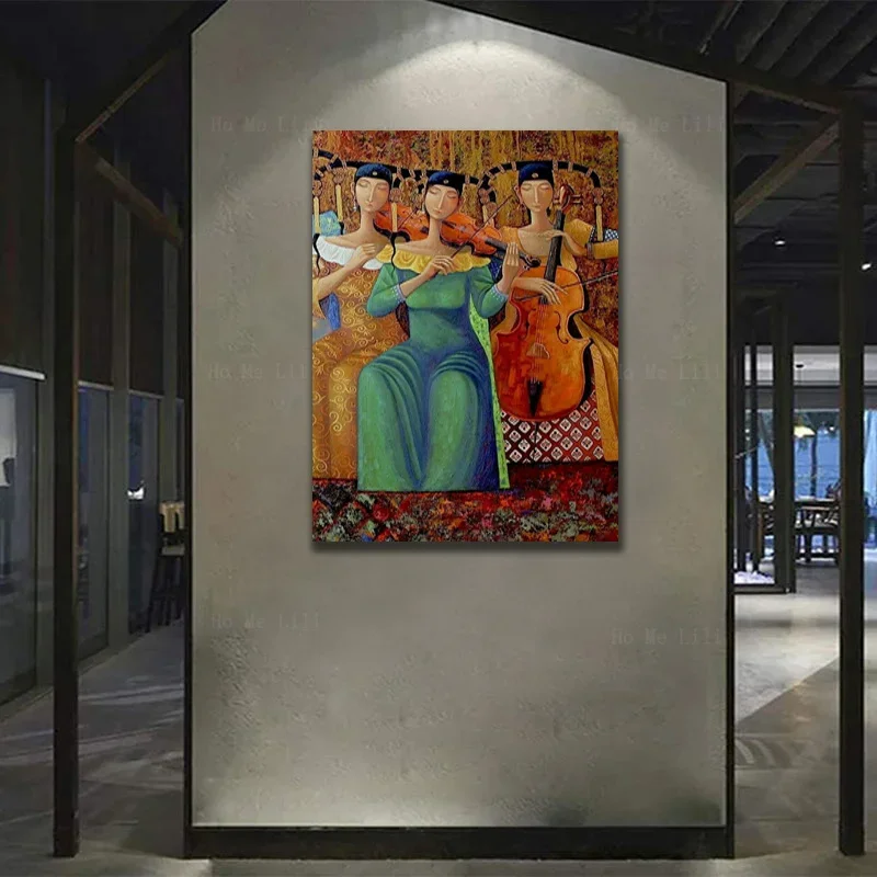 Look At The Women In The Painting Playing The Violin Room Wall Is Decorated With By Ho Me Lili