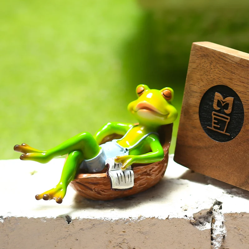 

Creative frog ornaments calligraphy desktop garden courtyard decoration homestay