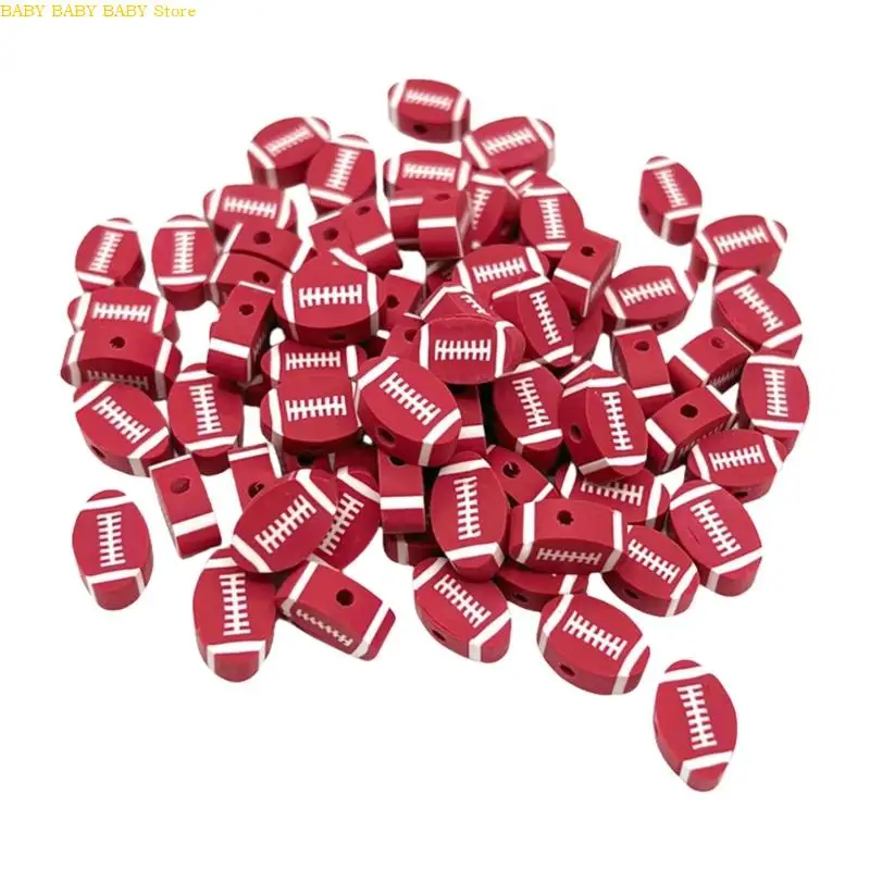

Q81A 200pcs Brown Oval Polymer Clay Beads For DIY Bracelets Key Chain Earrings And Creative Crafts