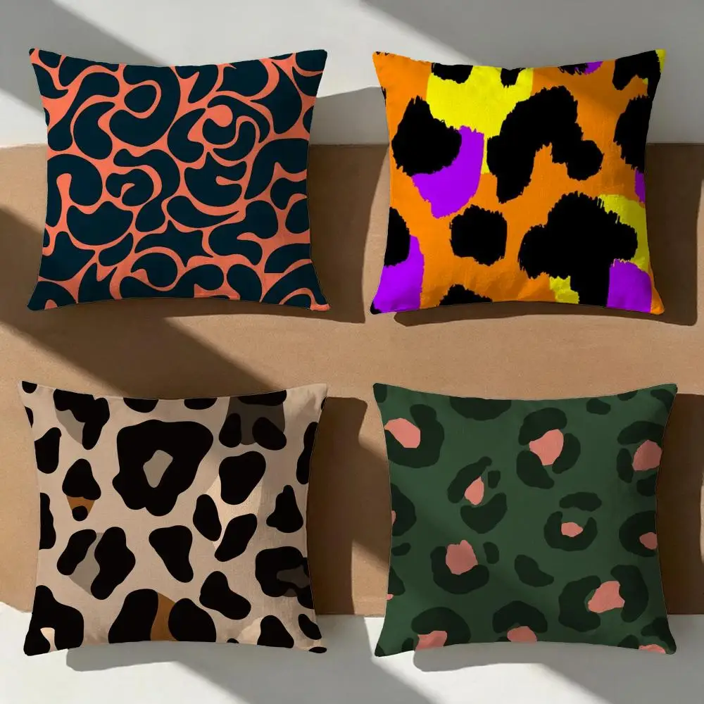 Minimal Leopard Print Cushion Cover Pillow Cover Nordic Minimalist Throw DoubleSided Print Cushion Case for Sofa Bedroom Decor