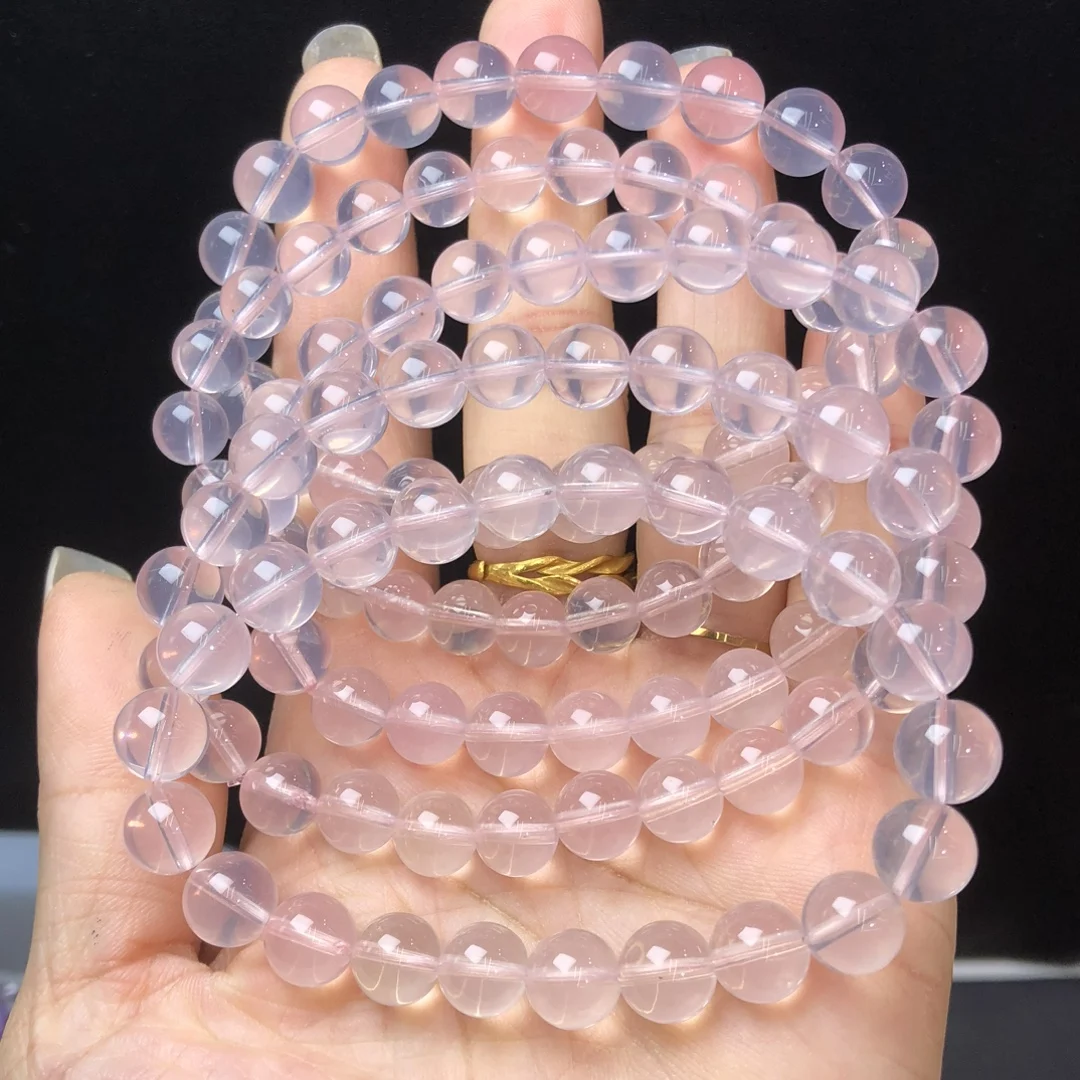 

1 Pc Fengbaowu Natural Star Rose Quartz Bracelet 7-8MM Round Beads Reiki Healing Stone Fashion Jewelry Gift For Women