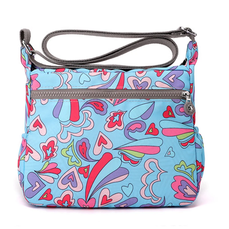 Multi Pocket Nylon Printing Shoulder Bags for Women Large Capacity Waterproof Zipper Messenger Handbags Women's Trendy Purses