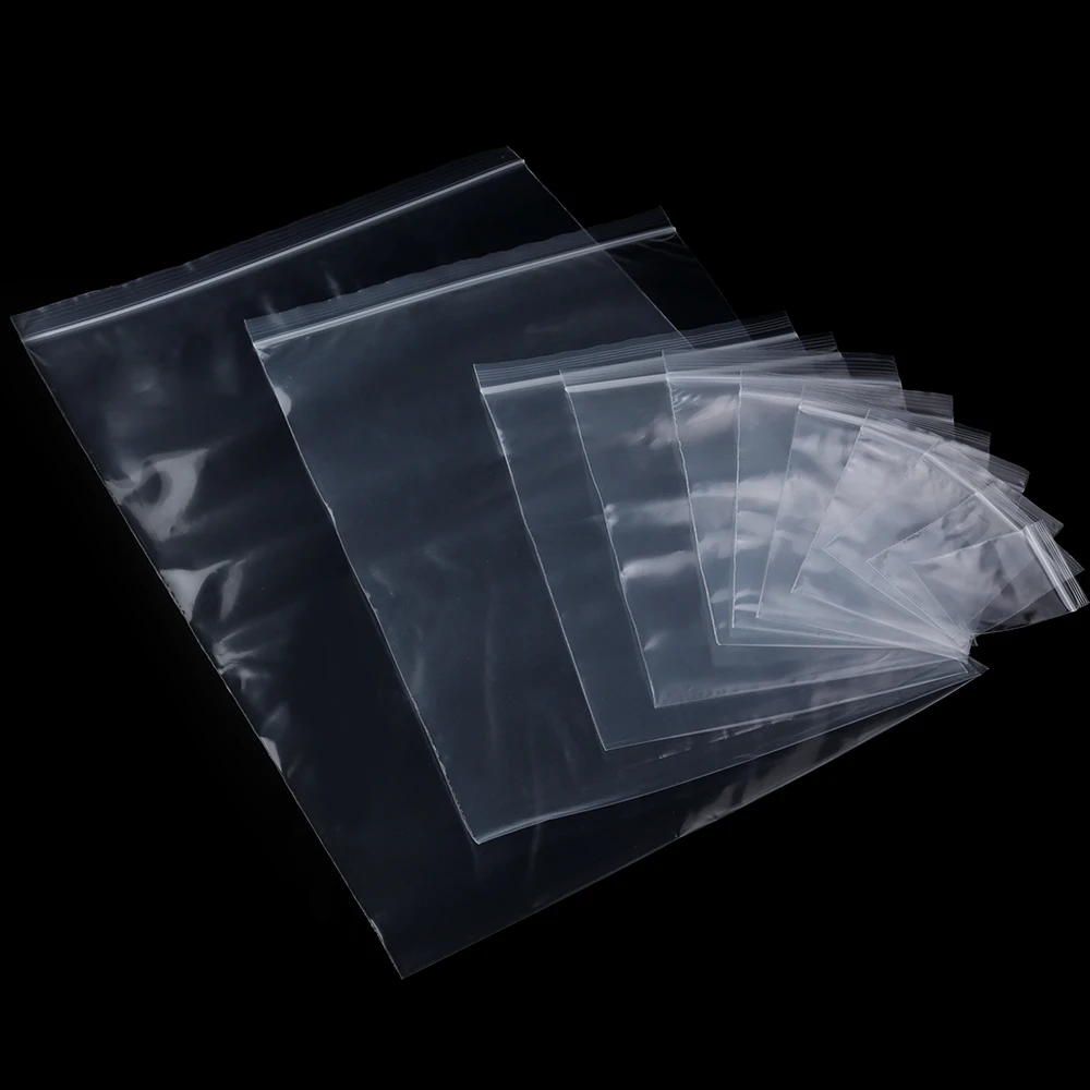 20/50/100Pcs Transparent Ziplock Bag White Self-sealing Plastic Bags Clear Jewelry Nail Stuff Storage Package Pouches Wholesale