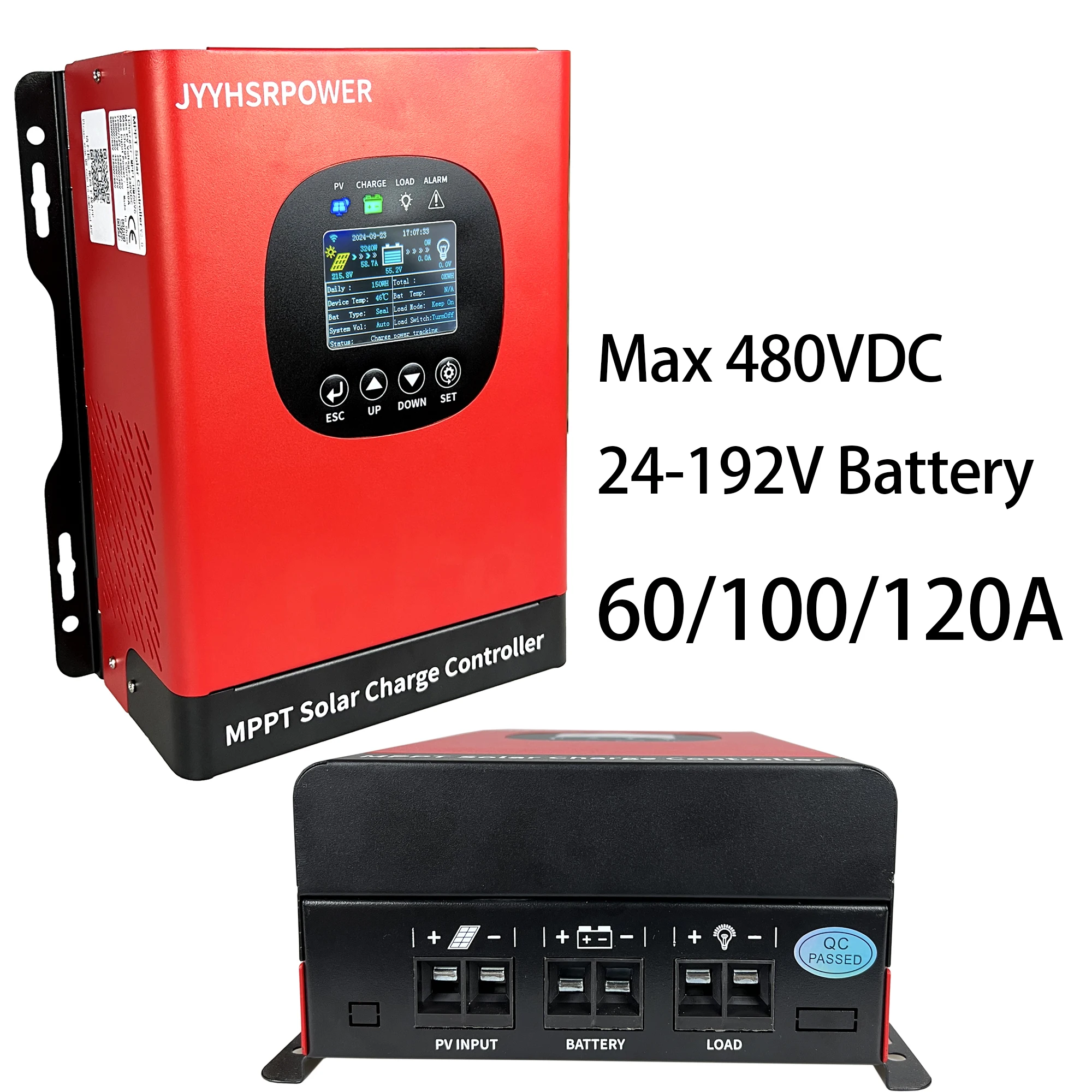 

HXCONTROLLER MPPT Solar Charge Controller 480VDC Built In WIFI Monitor For 24V-192V Lifepo4 Lithium GEL Lead Acid GEL