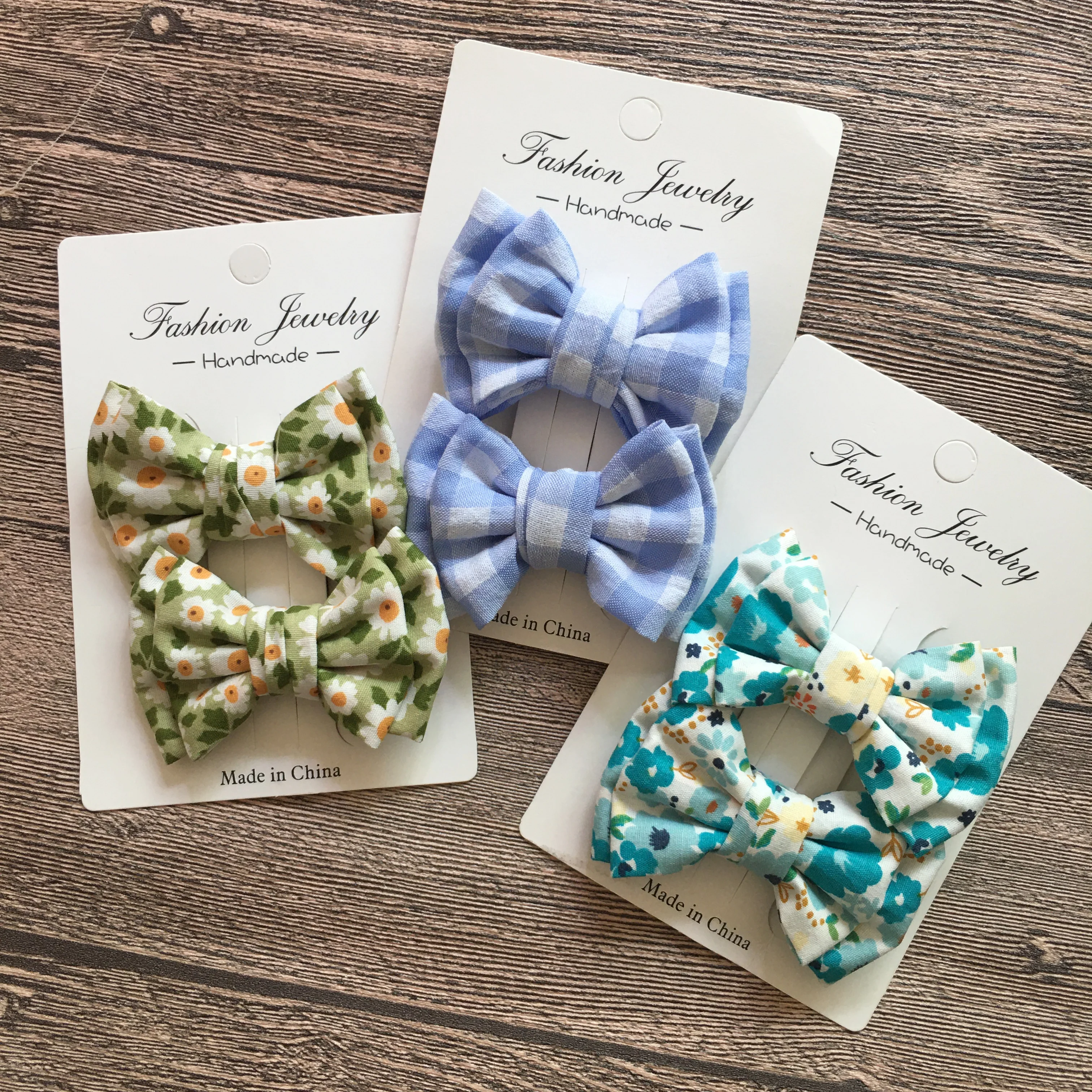 2024 New 2Pcs Sweet Baby Girls Hair Clips Cute Floral Design Cotton Bows Newborn Hairgrips Printed Hairbows Hair Accessoriess