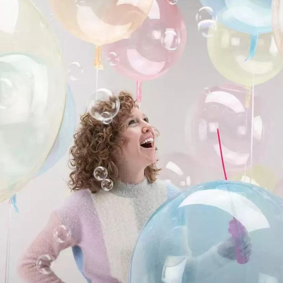 8 Stück 18 Zoll große, farbige Kristall-Popo-Ballons für Geburtstagsfeiern, Hochzeitsdekorationen, transparente Popo-Bälle, Fotorequisiten – Detail 6
