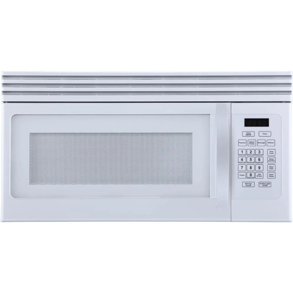 

Range Microwave with Top Mount Air Recirculation Vent, 1.6-Cu. Ft. 1000-Watt, Incandescent Lighting, Safety Lock, White