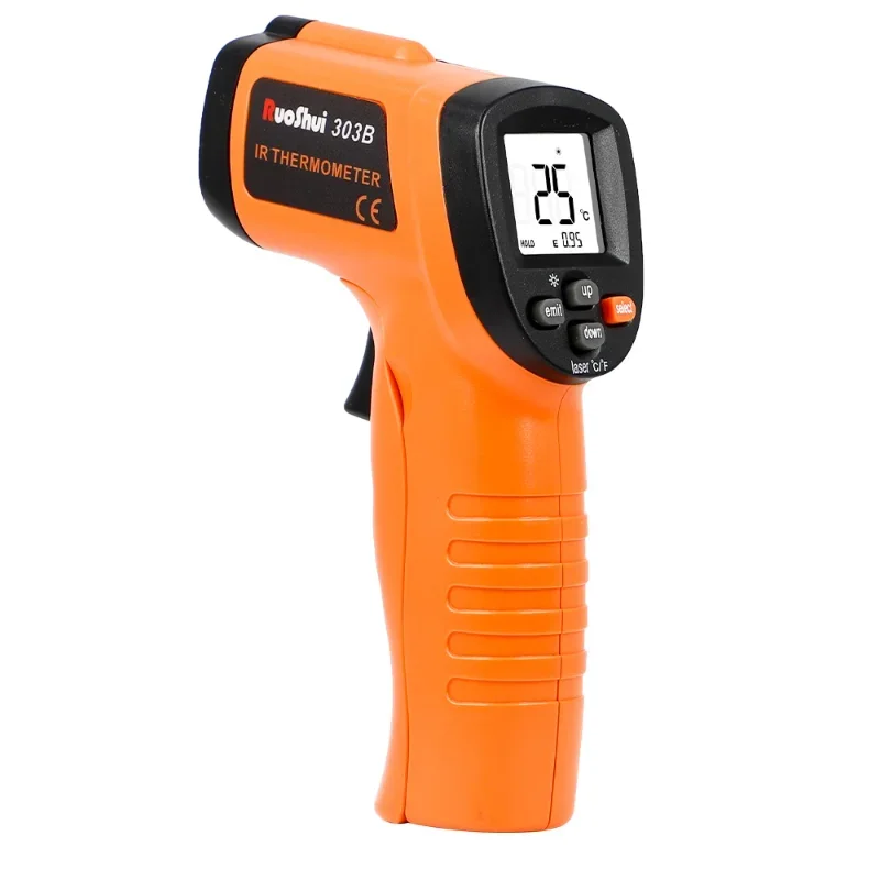 RuoShui 303B Digital Infrared Thermometer Portable Handheld Temperature Meter Non-Contact LCD Laser -20~550℃ Pyrometer IR Tester