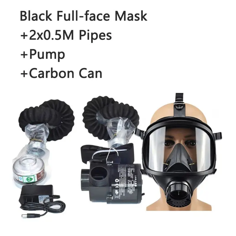 Chemical Industrial Painting Spraying Air Supply Respirator Electric Constant Flow Supplied Full Face Gas Mask Portable Blower