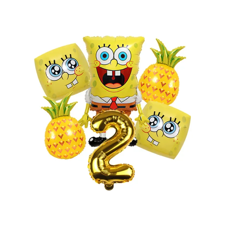 SpongeBob Schwammkopf Luftballons Party-Dekoration Zubehör für Cartoon-Themen Geburtstagsfeier Feiertagsfeier Familientreffen Kinder – Detail 2