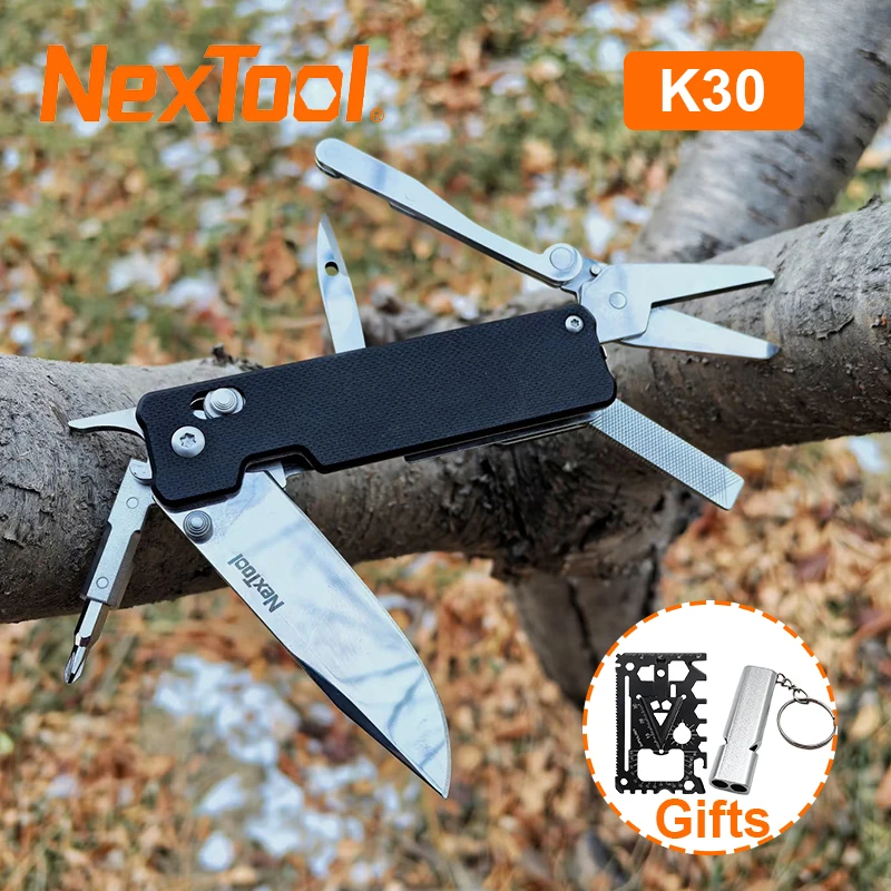 NexTool Knight K30 Pocket Knife 11 In 1 EDC Multi-tool Outdoor Folding Knife Mini Portable Scissors Screwdriver Hand Tool