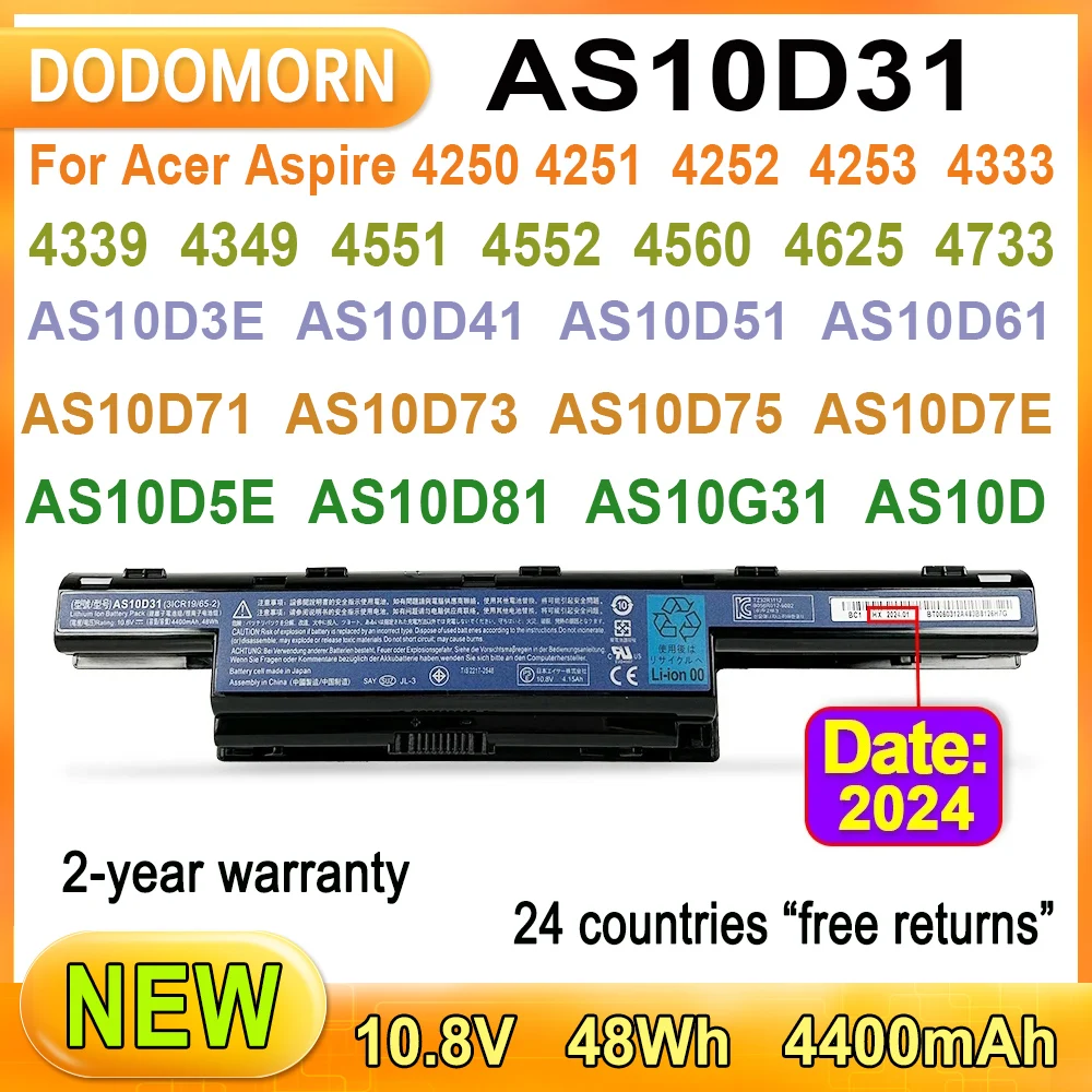 

New AS10D31 Laptop Battery For Acer Spire V3 4251 4252 4253 4333 4551 4552 4625 4738 4741 4750 4771 5251 5551 5741 5741G 5741ZG